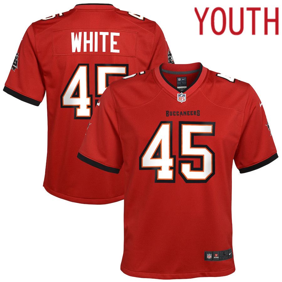 Youth Tampa Bay Buccaneers #45 Devin White Nike Red Game NFL Jersey